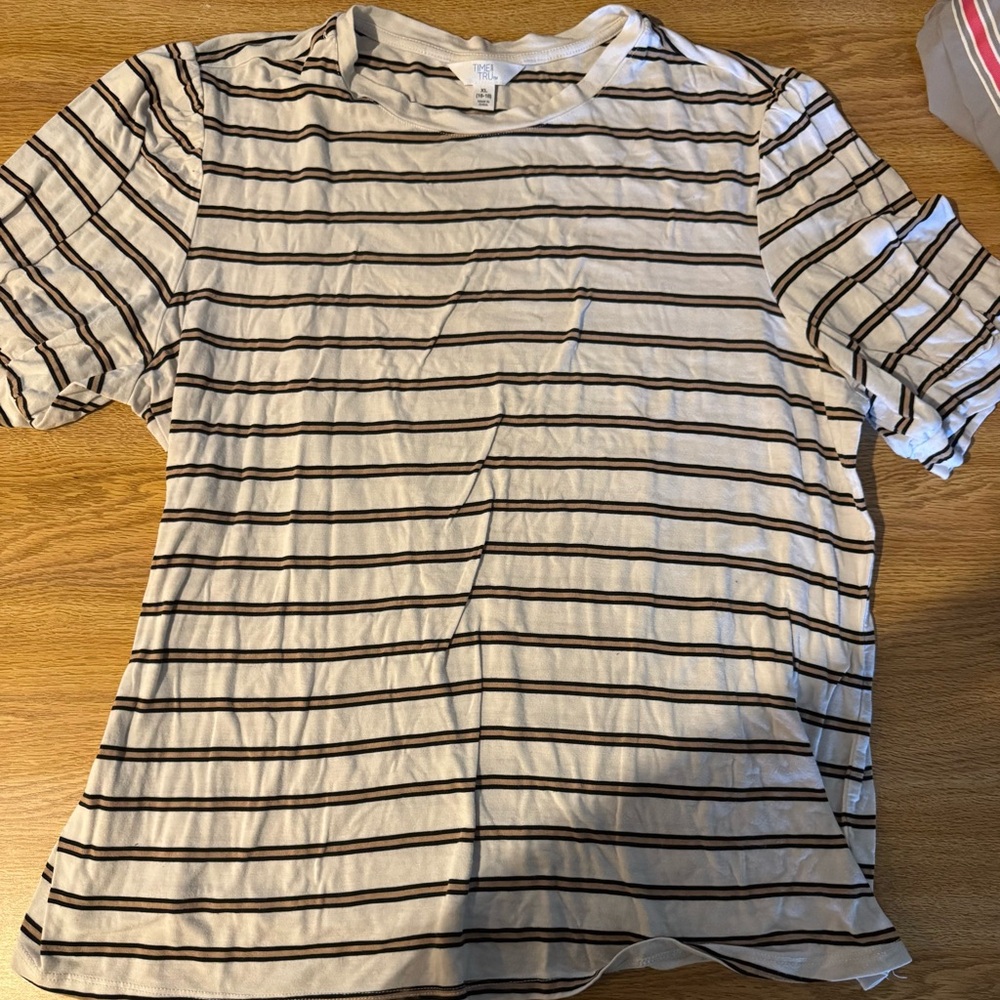 Striped White and Black T-Shirt
